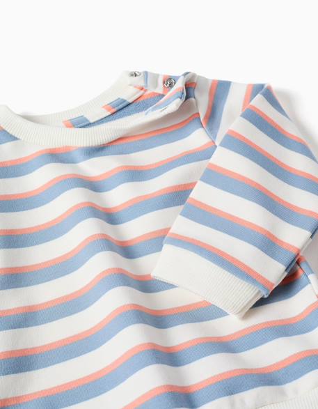 Sweat en coton à rayures Blanc 3 - vertbaudet enfant 