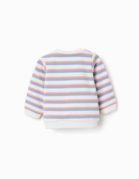 Sweat en coton à rayures Blanc 2 - vertbaudet enfant 
