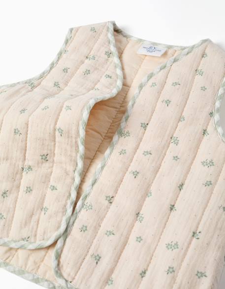 Gilet rembourré en coton à motif Vert clair 3 - vertbaudet enfant 