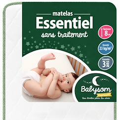 Chambre et rangement-Babysom - matelas bébé 60x120 cm - réversible été/hiver - soutien ferme - sans traitement chimique - certifié oeko-tex - vert