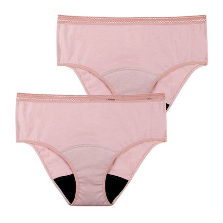 Lot de 2 culottes menstruelles taille haute femme Noir+Rose 8 - vertbaudet enfant 