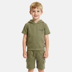 Ensemble garçon t-shirt manches courtes à capuche et short  - vertbaudet enfant