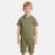 Ensemble garçon t-shirt manches courtes à capuche et short Bleu+Gris+Kaki 8 - vertbaudet enfant 