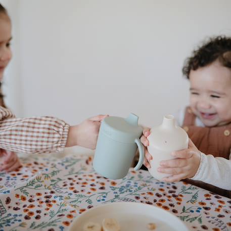 Tasse d'apprentissage en silicone Ecru+Fumée+Rose+Vert d'eau 19 - vertbaudet enfant 