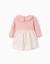 Robe bi-matière à motif floral Rose clair 2 - vertbaudet enfant 