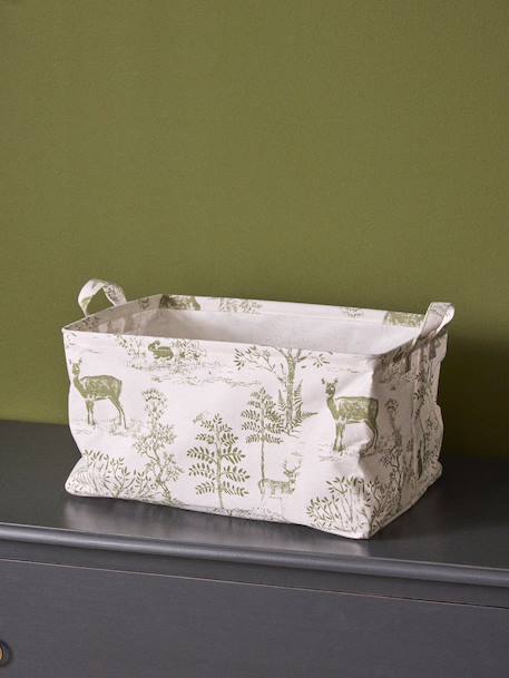 Bac de rangement rectangle esprit toile de jouy Bleu+Rose+Vert 5 - vertbaudet enfant 
