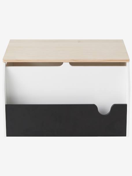 Coffre à livres et jouets SCHOOL blanc - bois - ardoise 6 - vertbaudet enfant 