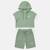 Ensemble  garcon - sweat à capuche manches courtes et bermuda Beige+Gris+Marine+Vert 13 - vertbaudet enfant 