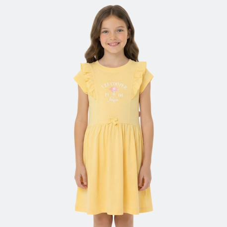 Robe fille manches courtes Bleu+Jaune+Kaki+Rose 4 - vertbaudet enfant 