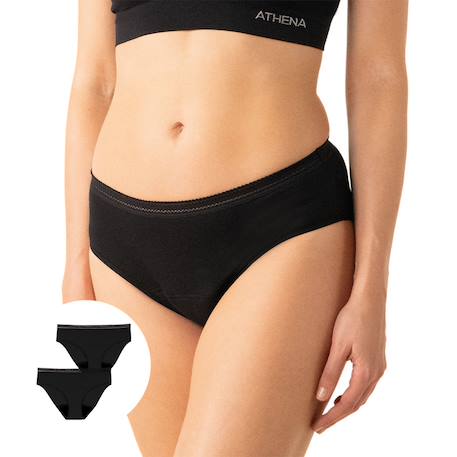 Lot de 2 culottes menstruelles femme Noir+Rose 1 - vertbaudet enfant 