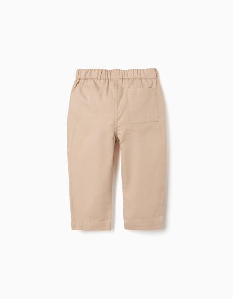 Pantalon baggy en coton facile à enfiler b&s Beige 2 - vertbaudet enfant 