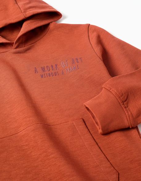 Sweat en coton à capuche et imprimé lanzarote Orange+Vert foncé 3 - vertbaudet enfant 