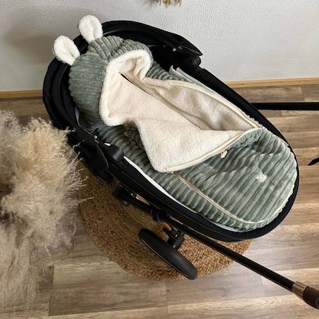 Chancelière d'hiver plushy cuban sand Ecru+Vert minéral 12 - vertbaudet enfant 