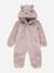 Combinaison bébé chaude en matière douce avec capuche zippée Pale ivory+Platinum violet 4 - vertbaudet enfant 