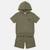 Ensemble garçon t-shirt manches courtes à capuche et short Bleu+Gris+Kaki 10 - vertbaudet enfant 