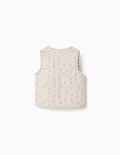 Gilet rembourré en coton à motif Vert clair 2 - vertbaudet enfant 