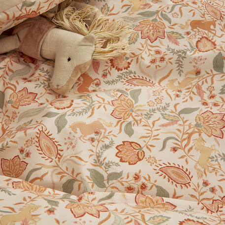 Parure de lit enfant imprimée en coton, taie carrée, allure Rose 3 - vertbaudet enfant 