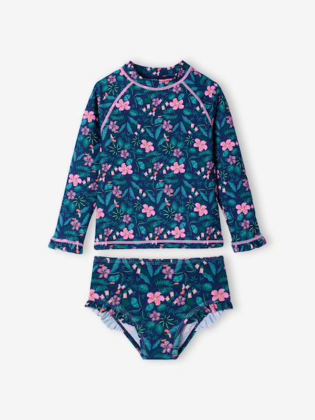 Maillot bain fille 2 pièces anti UV marine 4 - vertbaudet enfant 