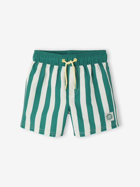Short de bain garçon rayé vert 2 - vertbaudet enfant 