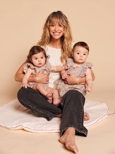 Bébé-Salopette, combinaison-Barboteuse bébé volants coton