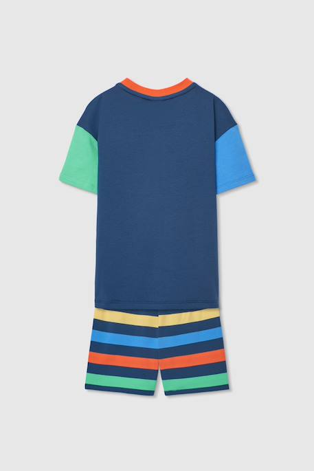 Pyjama  garçon coton rayé Bleu 2 - vertbaudet enfant 