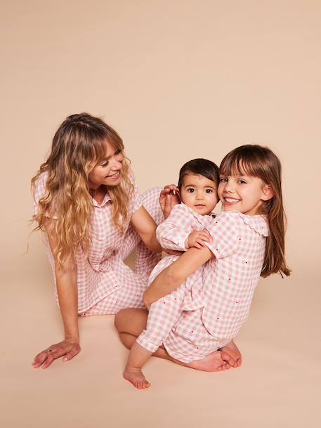 Pyjama 2 pièces fille Capsule mère-fille rose poudré 3 - vertbaudet enfant 