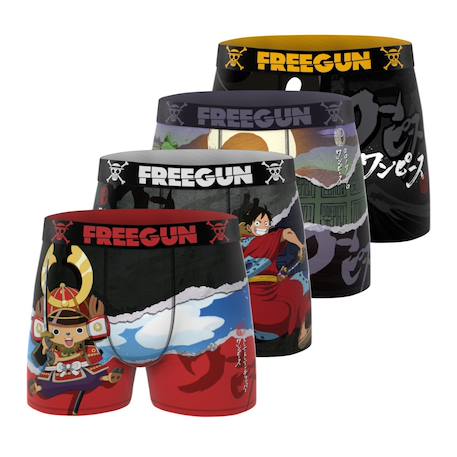 Lot de 4 boxers  one piece Rouge/noir/orange/vert/violet 1 - vertbaudet enfant 