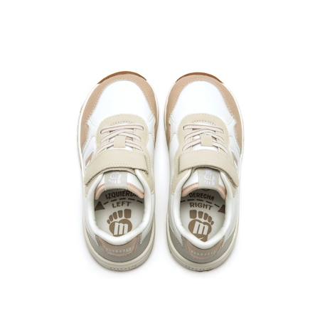 Sneakers filles synthétique lacets- fermeture adhésive barefoot Rose sable+White 2 - vertbaudet enfant 