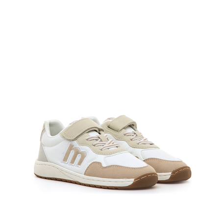 Sneakers filles synthétique lacets- fermeture adhésive barefoot Rose sable+White 4 - vertbaudet enfant 