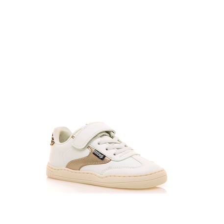 Sneakers filles synthétique lacets- fermeture adhésive barefoot Blanc or 2 - vertbaudet enfant 