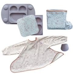 Puériculture-Coffret repas 4 accessoires rose
