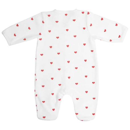 Grenouillère manches longues - coeurs Blanc 5 - vertbaudet enfant 