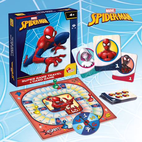 Spider-man – Jeux de voyage avec jeux de plateau, cartes et sac à dos MULTICOLORE 2 - vertbaudet enfant 