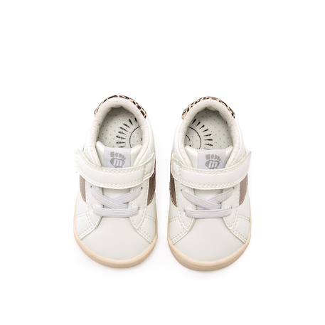 Sneakers filles synthétique lacets- fermeture adhésive barefoot Or-blanc 2 - vertbaudet enfant 