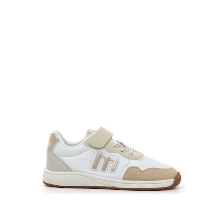 Sneakers filles synthétique lacets- fermeture adhésive barefoot Rose sable+White 1 - vertbaudet enfant 