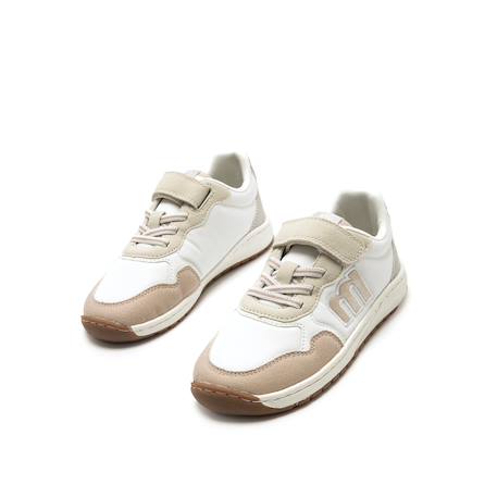 Sneakers filles synthétique lacets- fermeture adhésive barefoot Rose sable+White 6 - vertbaudet enfant 