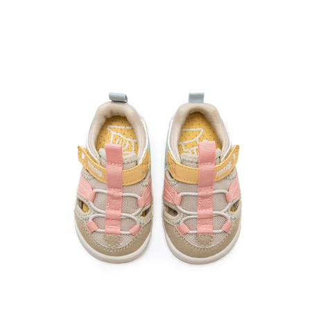 Sandales filles synthétique fermeture adhésive barefoot Beige aigue-marine 2 - vertbaudet enfant 