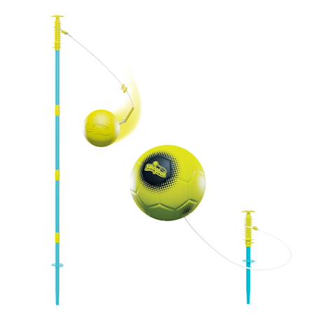 Pack jeux swingball 2en1 toutes surfaces  métal Bleu - noir - jaune 1 - vertbaudet enfant 