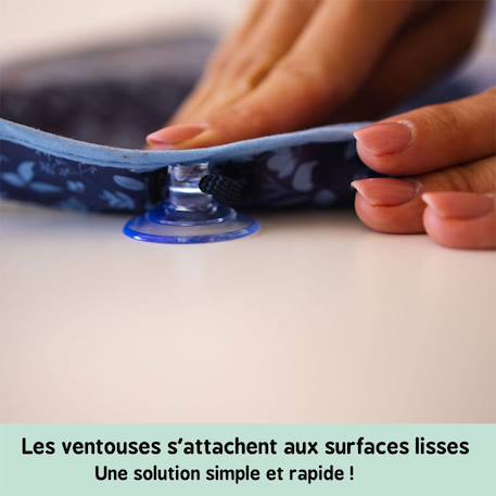 Bavoir manches longues nomade taille unique fleur de jardin Bleu+Multi-coloured 4 - vertbaudet enfant 