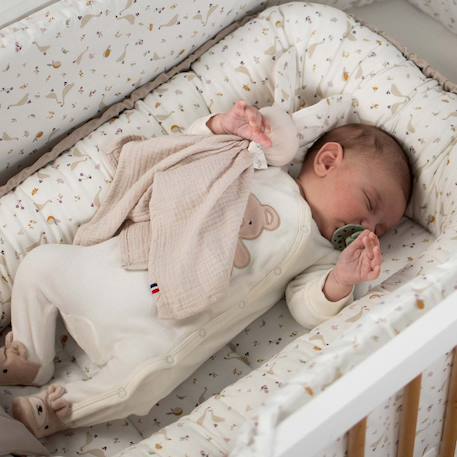 Cocon bébé matelassé nid réducteur de lit Écru+Safari, vert, gris, blanc+Sidonia, beige, écru, blanc+Stella, imprimé étoiles blanc, gris 15 - vertbaudet enfant 