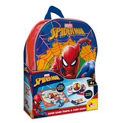 Jouet-Jeux de société-Spider-man – Jeux de voyage avec jeux de plateau, cartes et sac à dos