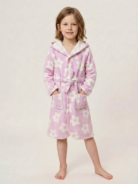 Peignoir de bain enfant MARGUERITE personnalisable, avec coton recyclé mauve 6 - vertbaudet enfant 