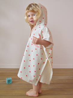 Linge de maison et décoration-Linge de bain-Poncho bébé coton recyclé personnalisable MON CŒUR