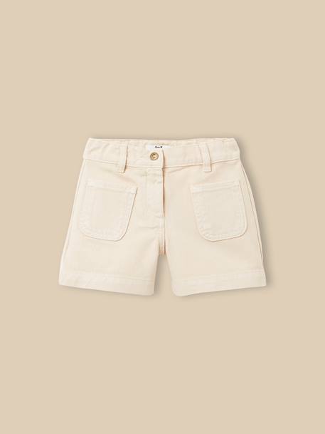 Short fille denim couleur Ecru+Rose tendre+Sable 10 - vertbaudet enfant 