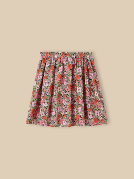 Jupe fille en tissu liberty Liberty meadow song corail 2 - vertbaudet enfant 