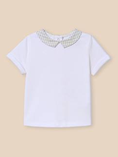 -T-shirt col en seersucker en coton biologique