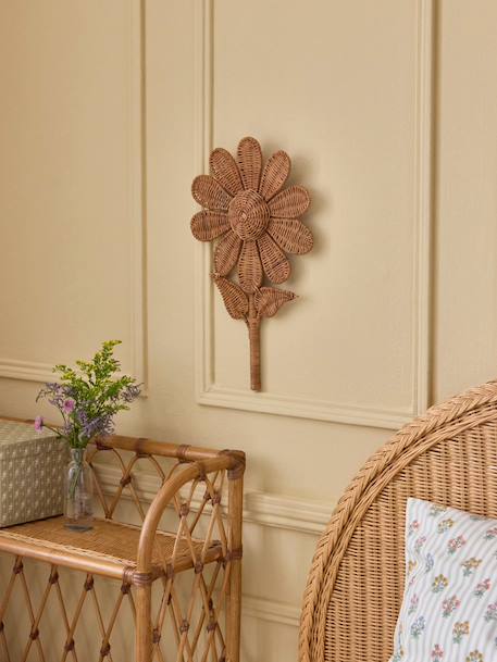 Fleur murale en rotin tressé Beige clair 1 - vertbaudet enfant 