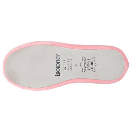 Chaussons ballerines ultra confortables, en coton biologique et semelle en cuir, détail grand nœud Corail+Noir 4 - vertbaudet enfant 