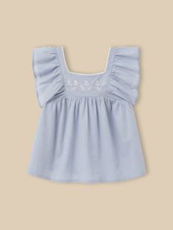 -Blouse fille en plumetis brodé