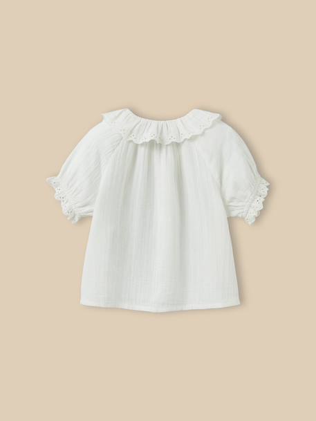 Chemise  en gaze - coton biologique Ecru 2 - vertbaudet enfant 